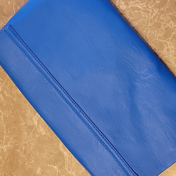 Bebe Cobalt Blue/Silver Rhinestoned Crossbody/Clutch - Picture 2 of 16